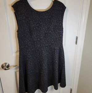 Stretchy black leopard print Ann Taylor LOFT medium dress
